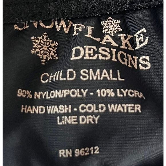 SNOWFLAKE RACERBACK & SPLITBACK GYMNAST, DANCE LEOTARD-CHILD S-MULTICLR-BLK TRIM - Picture 9 of 9